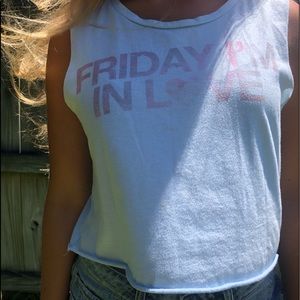 Light blue, sleeveless American Eagle crop top, s